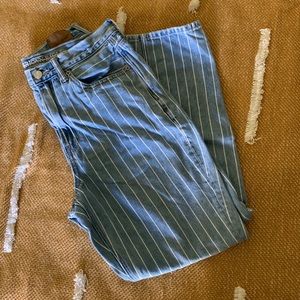 striped mom jeans